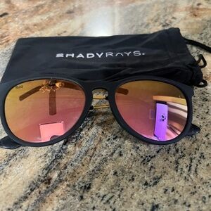 Shady Rays Black Frame Sunglasses with Pink/Gold Mirrored Lenses